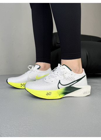КРОССОВКИ ЖЕНСКИЕ NIKE AIR ZOOMX VAPORFLY 3 WHITE / GREEN НАЙК АИР ЗУМ ВАПОРФЛАЙ No Brand серые демисезоны (368884011)