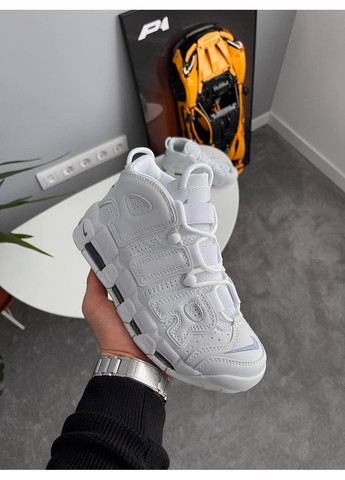 Белые демисезонные кроссовки мужские nike air more uptempo white | найк аир мор уптемпо белые No Brand