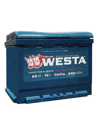 Автомобільний акумулятор 65 Ah / 640 A Premium R Правий плюс (242x175x190) WPR650 Westa (367607805)