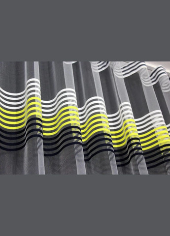 Тюль Гардини на фатині 3 м зі смужками у вітальню Шоколад 300x270 см (tul-943т-5-04) No Brand (306633680)