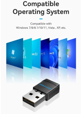 Адаптер WiFi 2.4GHz/5GHz 150/433 Мбит/с, USB Vention (397596396)