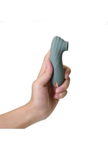 Кліторальний вібратор з вакуумом, сіро-блакитний, 11 см Sweet Em (369608676)