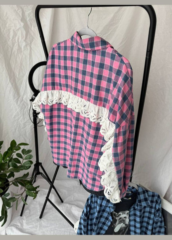 Класична сорочка у клітинку з мереживом Adelante (322114099)