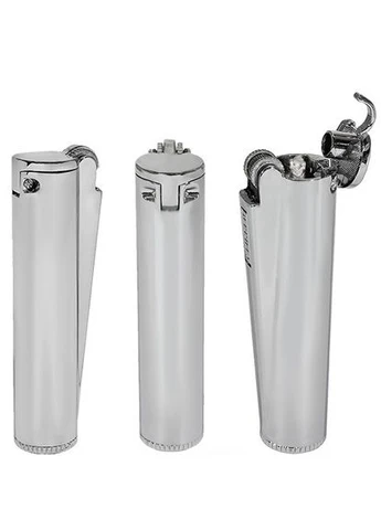 Металева Бензинова Запальничка Metal Flip Top Gasoline Shiny Chrome Clipper (369667552)