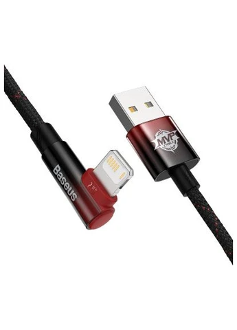 Дата кабель USB 2.0 AM to Lightning 2.0m 2.4A 90° corner black/red (CAVP000120) Baseus (396668538)