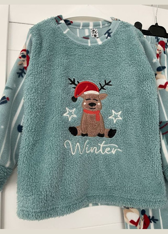 М'ятна зимня тепла піжама для дівчинки No Brand