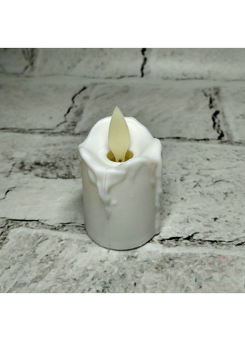 Свічка LED електронна з ефектом полум'я 5х3,7 см Біла No Brand (364688272)