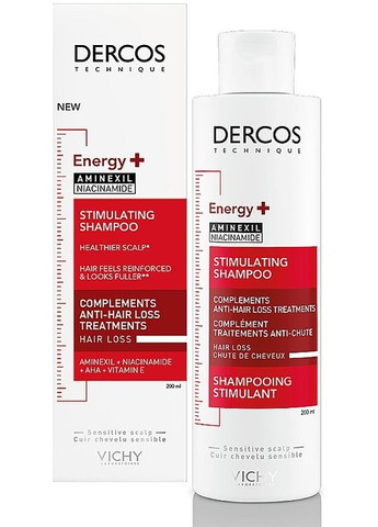 Тонизирующий шампунь для борьбы с выпадением волос Dercos Energy+ Stimulating Shampoo 200ml (10731-27784) Vichy (368615105)