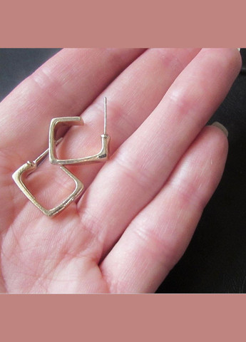 Золотистые квадратные серьги гвоздики, 5211 Fashion Jewelry (336950291)