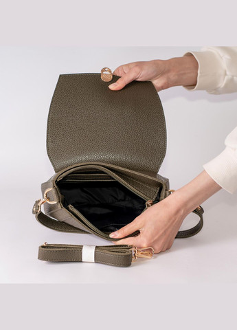 Сумка женская Кросс боди функциональная зеленая из экокожи NIUNIU (340239619)