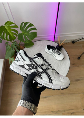 Белые демисезонные кроссовки мужские и женские asics gel-kahana 8 white black | асикс гель-кахана 8 белые черные No Brand