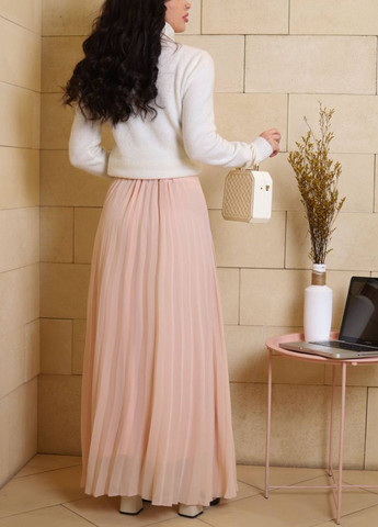 Розово-коричневая коктейльный однотонная юбка Egostyle клешированная-солнце, а-силуэта (трапеция)
