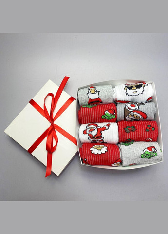 Комбинированные бокс мужских новогодних носков 40-45 г на 8 пар в подарочной коробке с лентой Vakko (307053794)
