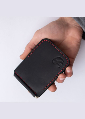 Кожаный зажим для купюр Prime цвет черный с красной нитью SD Leather (267230676)