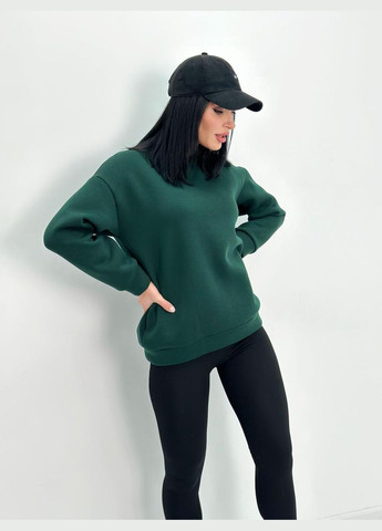 Зеленый демисезонный женский теплый батник Fashion Girl