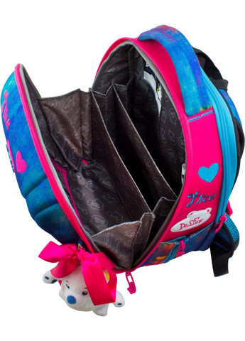 Ортопедичний рюкзак (ранець) у школу з наповненням бірюзовий для дівчаток для початкової школи 35х27х16 см (7mini-016) Delune (293504348)