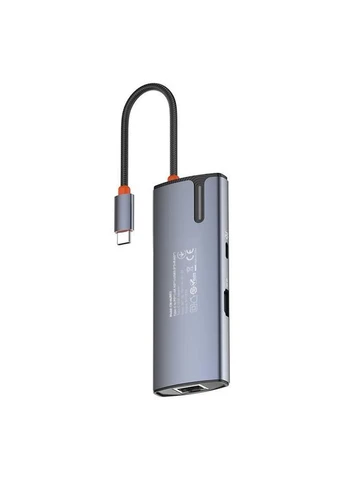 Док-станція СolorWay USB-C 6-в-1 Type C PD 100W/USB3.0х3/HDMI 4К/RJ45 (CW-HUB02) Colorway (342399837)