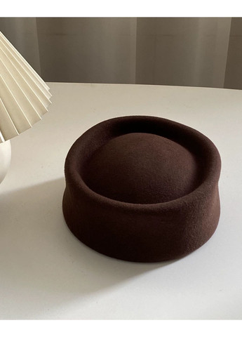 Капелюх таблетка з круглою тулією з вовни BELLE чорний No Brand (366732740)