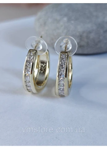 Сережки гвоздики, кільцями, лимонний відтінок Fashion Jewelry (386515599)