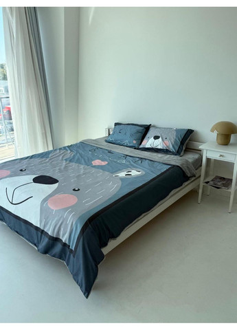 Постельное белье с резинкой Медведь, вельвет+плюш Двухспальный размер, наволочки 50/70 No Brand (364217557)