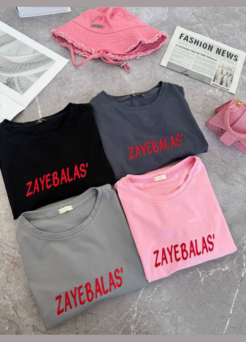 Повсякденна рожева футболка з актуальною вишивкою на грудях, вільна футболка No Brand 1222-2 - (338187749)