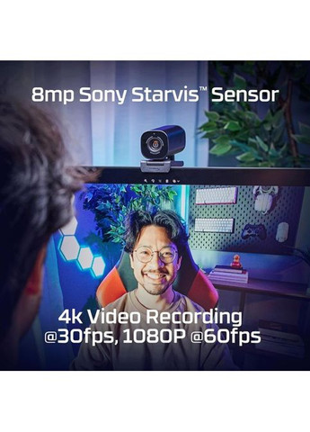 Вебкамера (75X30AA) HyperX Vision S 4K Black (361110084)