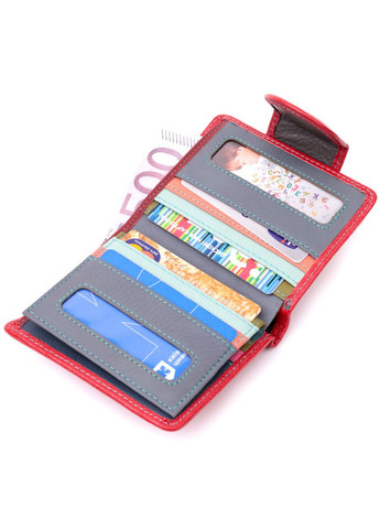 Шкіряний яскравий гаманець з монетницею 19453 Червоний st leather (329146432)