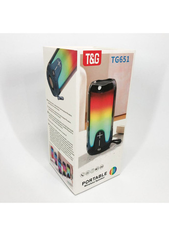 Bluetooth-колонка TG651 с RGB ПОДСВЕТКОЙ, аккумуляторная колонка для музыки, для вечеринки. Цвет: черный T&G (365731647)