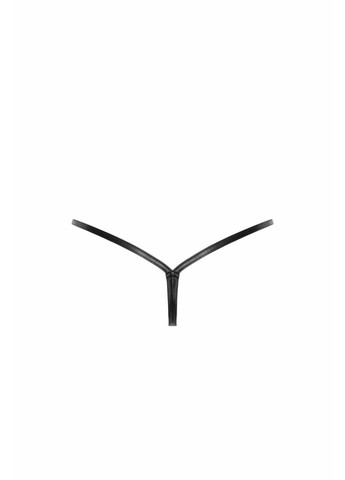 Трусики P012 Wild crocodile wetlook thong with double opening Noir Handmade (297572550)