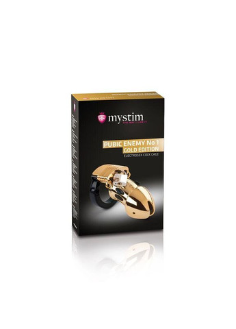 Клетка для члена с электростимуляцией Mystim Pubic Enemy No 1 - Gold Edition No Brand (366878284)