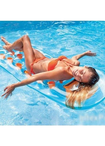 Надувной матрас Intex синий для отдыха и сна. ProDobro (367092943)