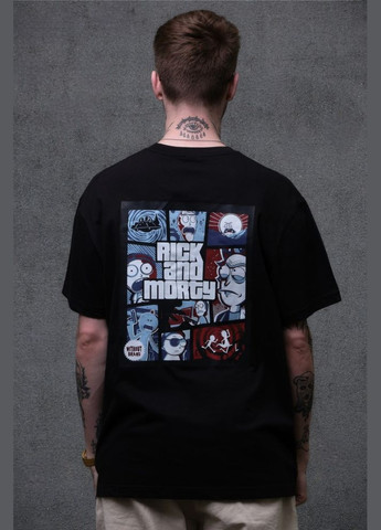 Оверсайз футболка с принтом rick and morty Black Without (325989505)