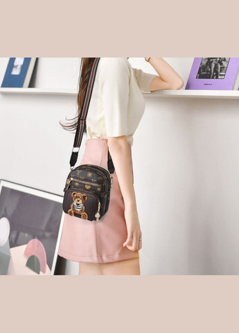 Детская мини сумочка на плечо с мишкой сумка для девочек с медведем коричневая Bear (331770987)