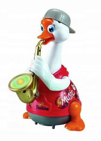 Гусак саксофоніст 6111-red Музична іграшка Червоний Hola Toys (317619350)