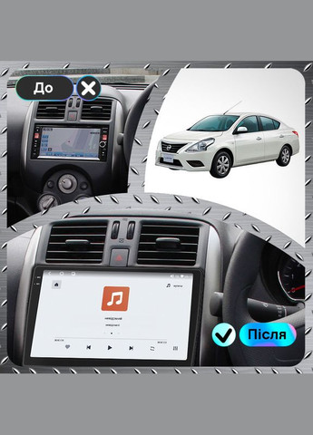 Штатна магнітола 9" для Nissan Latio I (N17) Рестайлінг 2014-2016 4/64 QLED CarPlay GPS 360 Prime 5 шт. Lesko (336193437)