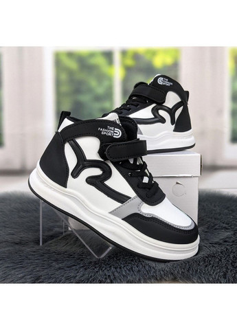 Чорні осінні кросівки високі для дівчинки хайтопи BBT