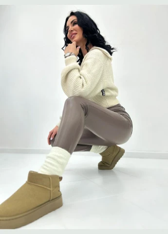 Утепленные женские кожаные штаны (мех) Fashion Girl (301474258)