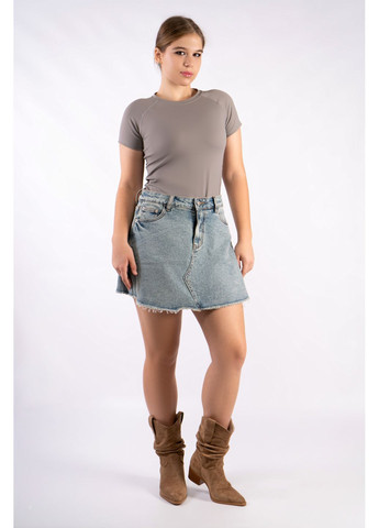 Голубая кэжуал юбка-шорты женские 2037 голубая 346284 Fashion