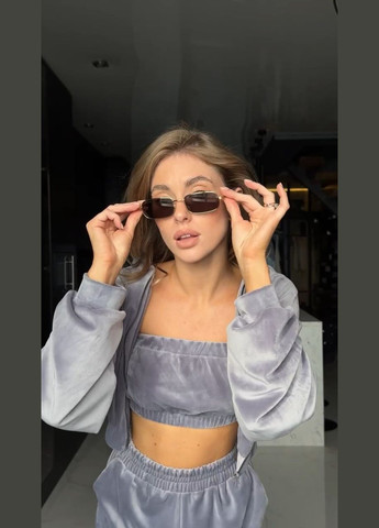 Жіночий велюровий костюм-трійка кофта, топ та штани MonCher (337510919)