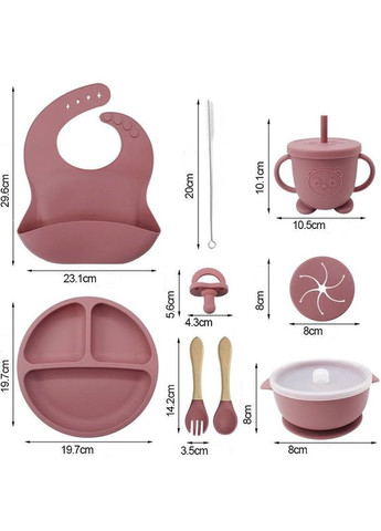 Набір силіконового посуду для дітей No Brand (362136345)