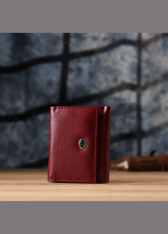 Мініатюрний жіночий гаманець із натуральної шкіри 23082 Бордовий st leather (329198534)