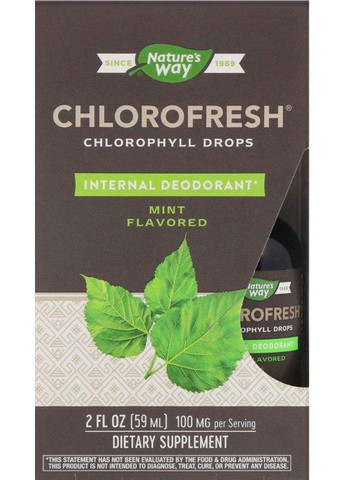 Рідкий хлорофіл Natures Way Chlorophyll Drops смак м'яти 59 мл Nature's Way (361081108)