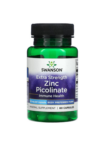 Цинк піколінат Zinc Picolinate 50 mg 60 Caps Swanson (292555744)