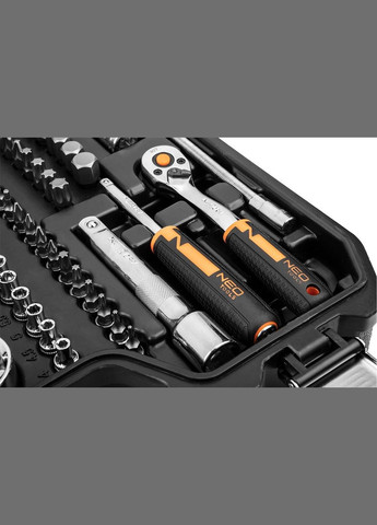 Набор инструментов, 82шт, 1/2", 1/4", CrV, кейс Neo Tools (315349631)