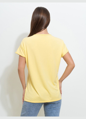 Жовта літня футболки ISSA PLUS 14496