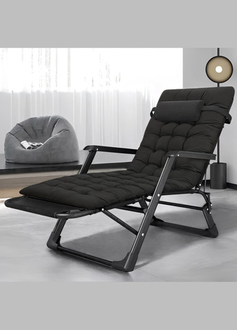 Раскладное кресло кровать с подушкой Чёрное LEOBRO (346532719)