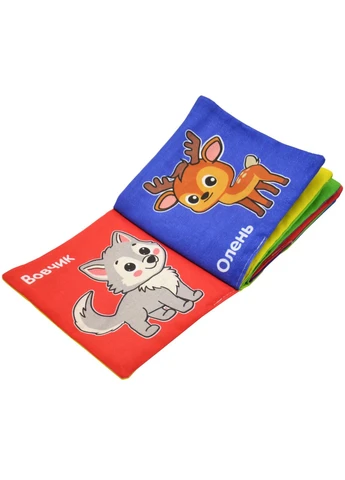 Мягкая книжка Интересные картинки Дикие животные No Brand (385290726)