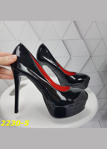 Туфлі чорні на шпильці з платформою (24 см) sp-2230-5 No Brand (289728515)