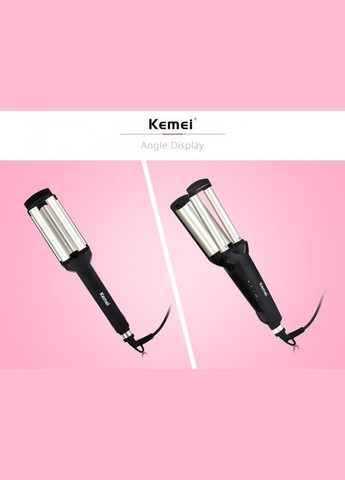 Плойка щипці для завивання волосся потрійна KM 2022 Pro Чорна Kemei (306716519)