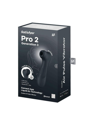 Вакуумний кліторальний стимулятор Pro 2 Generation 3 with Liquid Air (Bluetooth), Темно-сірий Satisfyer (372737174)